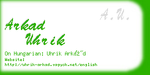 arkad uhrik business card